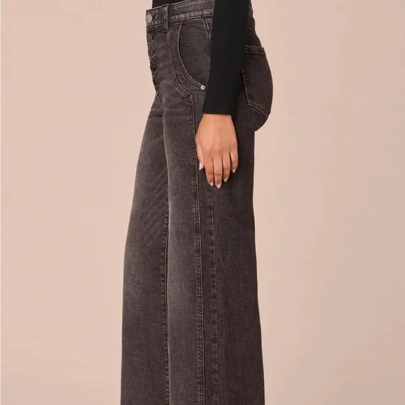 Democracy AbSolution Skyrise Wide Leg Jeans • Petite 16P • Button Fly - Picture 3 of 5